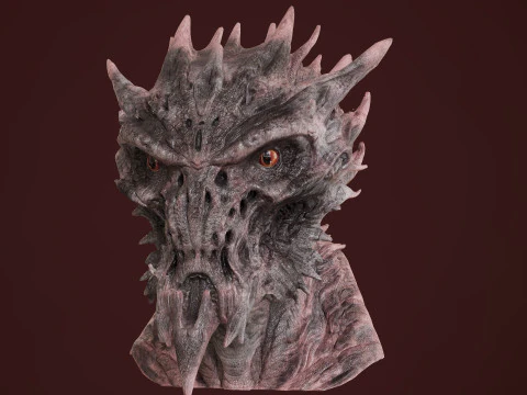 Demon Creature Head 3D Model
