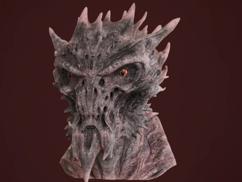 Demon Creature Head 3D Model