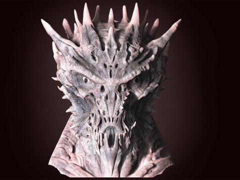 Dämonen-Kreaturenkopf 3D Modell