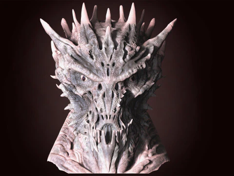 Demon Creature Head 3D Model