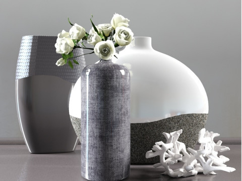 Cylinder Textured Bottle Vase 3D Model