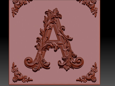 Letra ornamental elegante A Modelo 3D