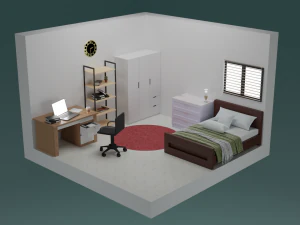 Camera da letto isometrica 3D Modello 3D
