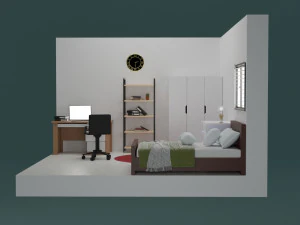 3D Isometric Bedroom 3D Model
