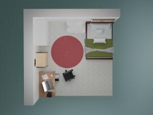 3D Isometric Bedroom Model 3D
