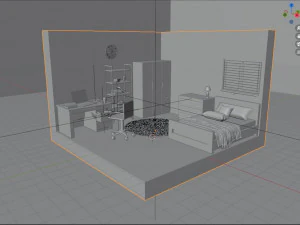 3D Isometric Bedroom 3D Model