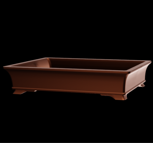 Bonsai Pot rectangular 004 3D Baskı Modeli .c4d .max .obj .3ds .fbx .stl .blend 