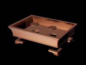Bonsai Pot rectangular 004 3D Baskı Modeli