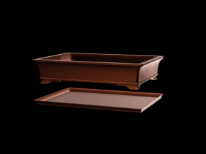 Bonsai Pot rectangular 004 3D Baskı Modeli