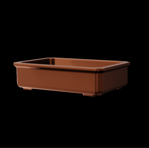 Bonsai Pot rectangular 001 Model Cetak 3D .c4d .max .obj .3ds .fbx .stl .blend 