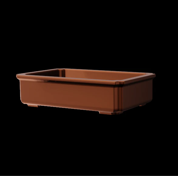 Bonsai Pot rectangular 001 3D Print Model .c4d .max .obj .3ds .fbx .stl .blend 