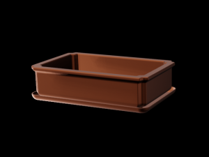 Bonsai Pot rectangular 001 Model Cetak 3D