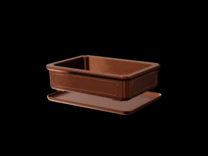 Bonsai Pot rectangular 002 3D Print Model