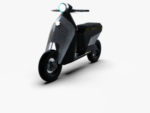 Elegance Series - White and Black Scooter Motorcycle  3D Model