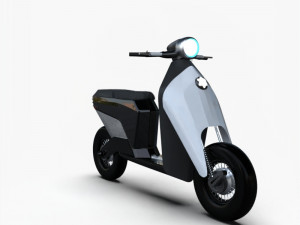 Elegance Series - White and Black Scooter Motorcycle Model 3D