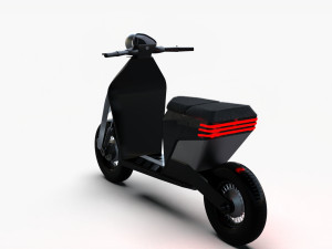 Elegance Series - White and Black Scooter Motorcycle Model 3D