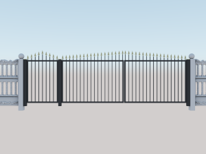 Gate and fence 3D Model