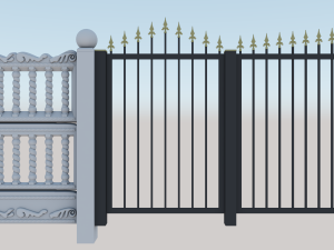 Gate and fence 3D Модель
