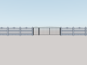 Gate and fence 3D Модель