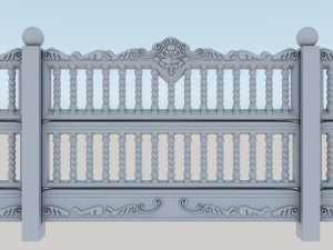Gate and fence 3D Модель