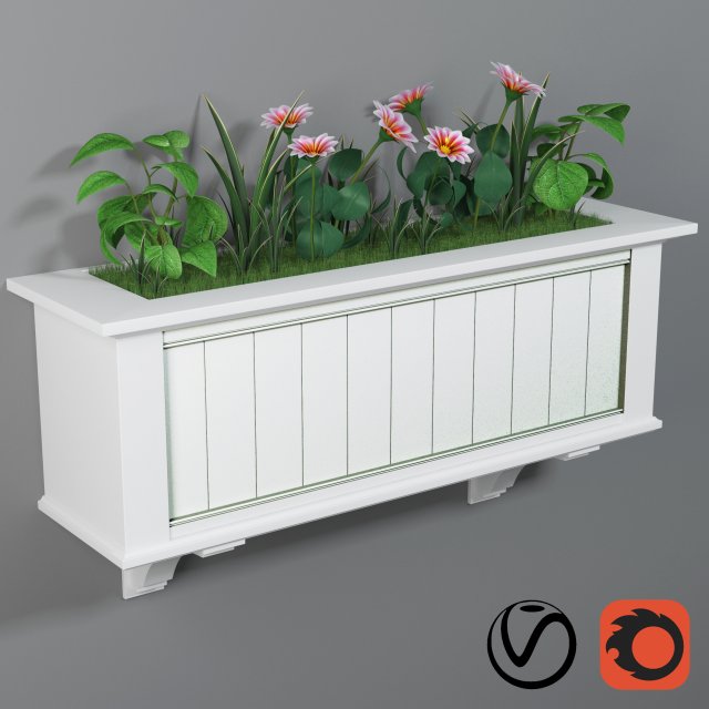 Outdoor vase 3D Model .c4d .max .obj .3ds .fbx .stl .blend 