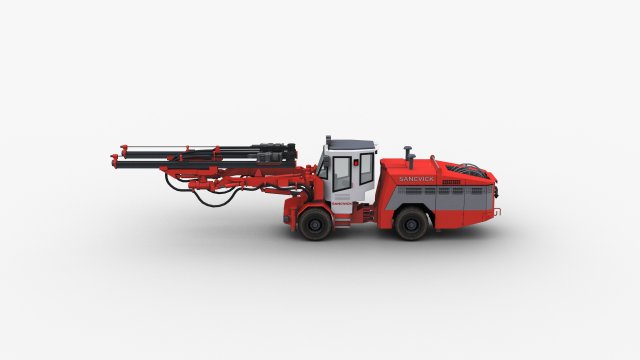 Sandvik Drill Rig Underground 3D Model .c4d .max .obj .3ds .fbx .stl .blend 