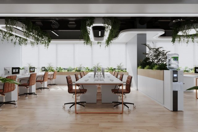 Interior Office scene 3D Model .c4d .max .obj .3ds .fbx .stl .blend 