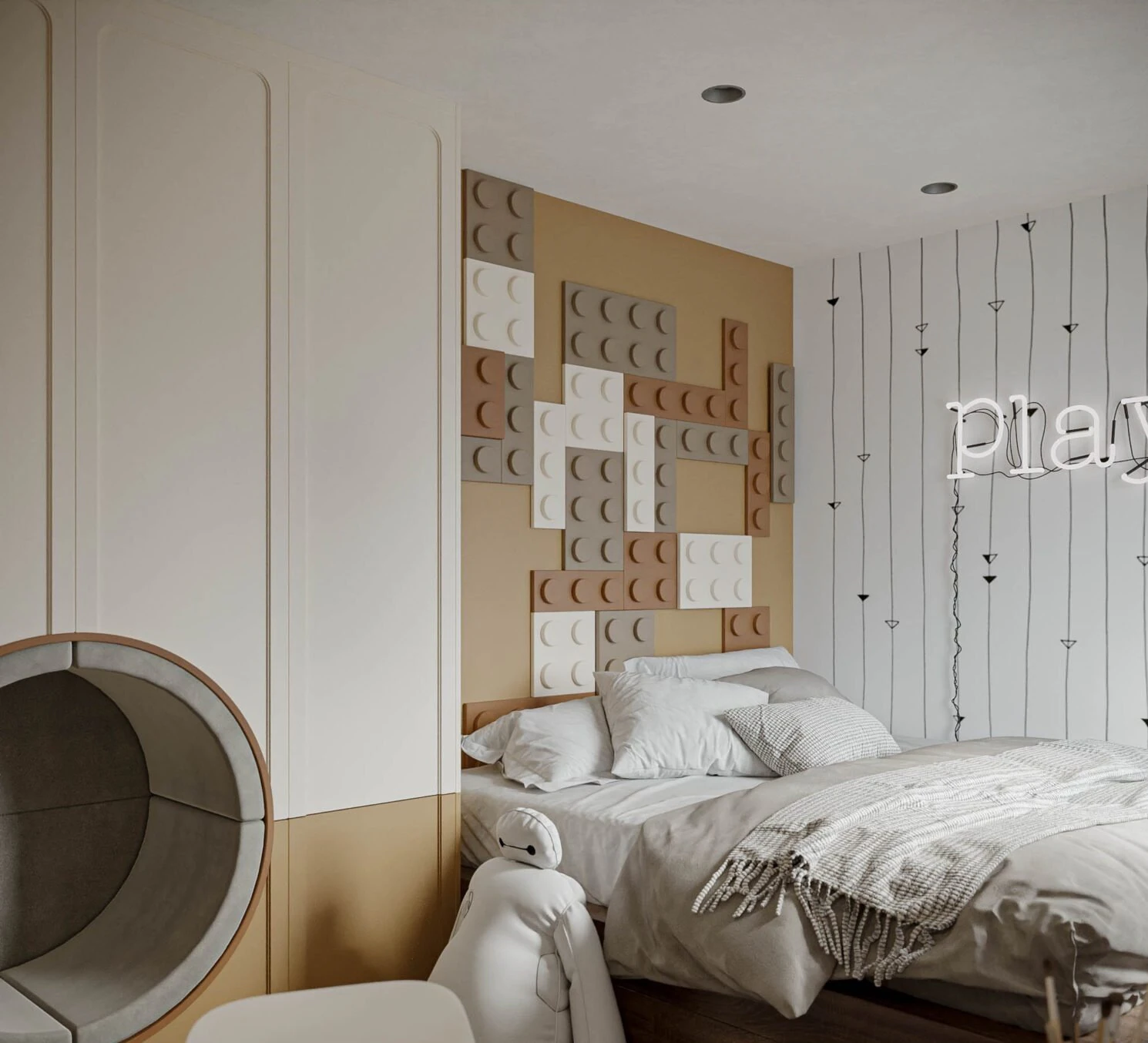 Children Bedroom 3D Model .c4d .max .obj .3ds .fbx .stl .blend 