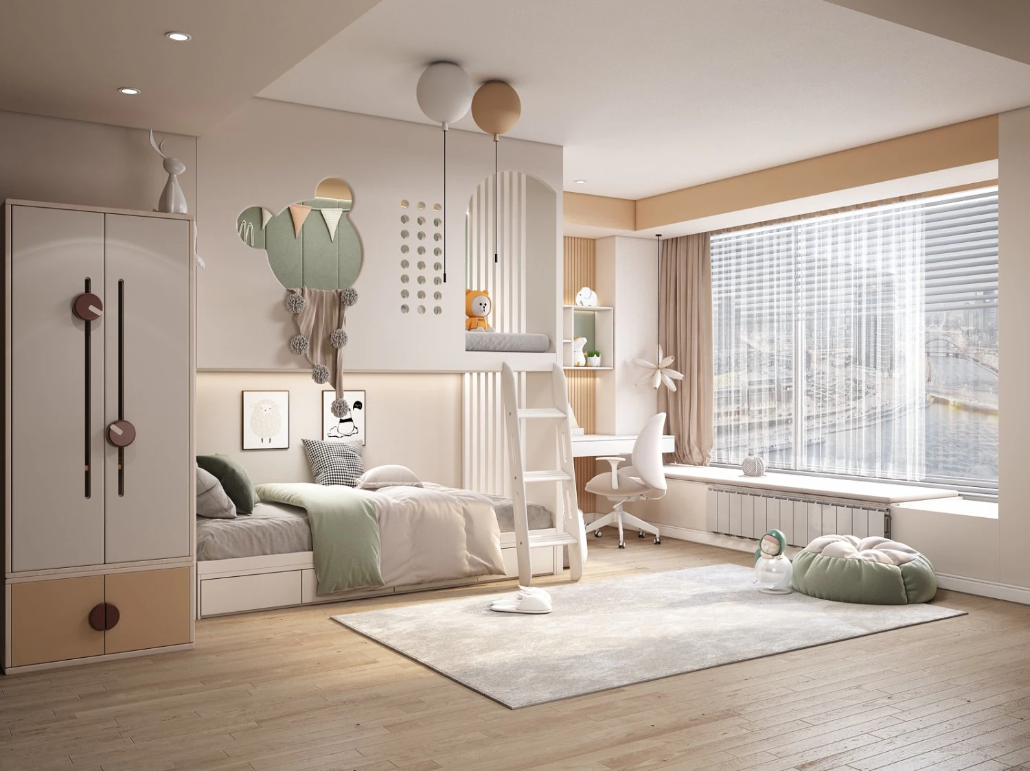Children Bedroom 3D Model .c4d .max .obj .3ds .fbx .stl .blend