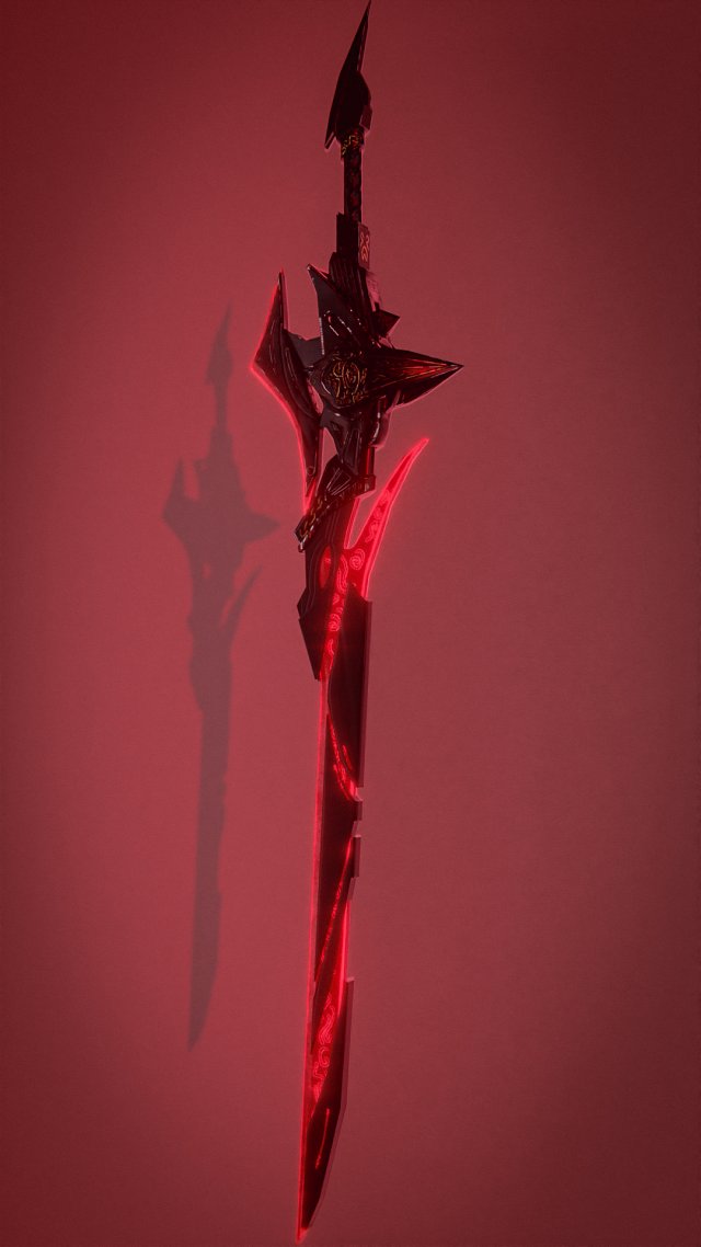 A fantasy sword 3D Модель .c4d .max .obj .3ds .fbx .stl .blend 