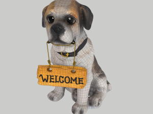 Dog statue Modello 3D