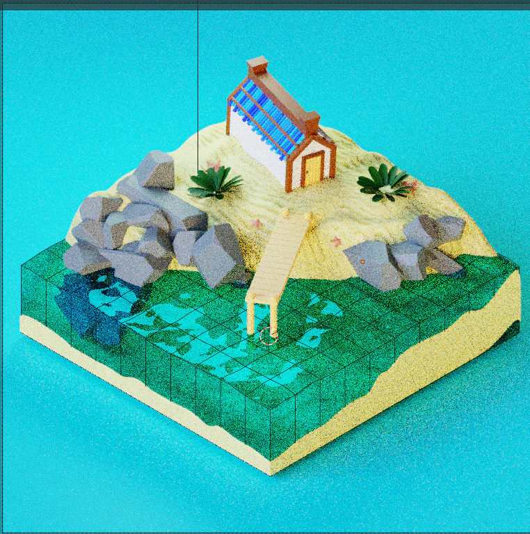 Island and house CG Textures .c4d .max .obj .3ds .fbx .stl .blend 