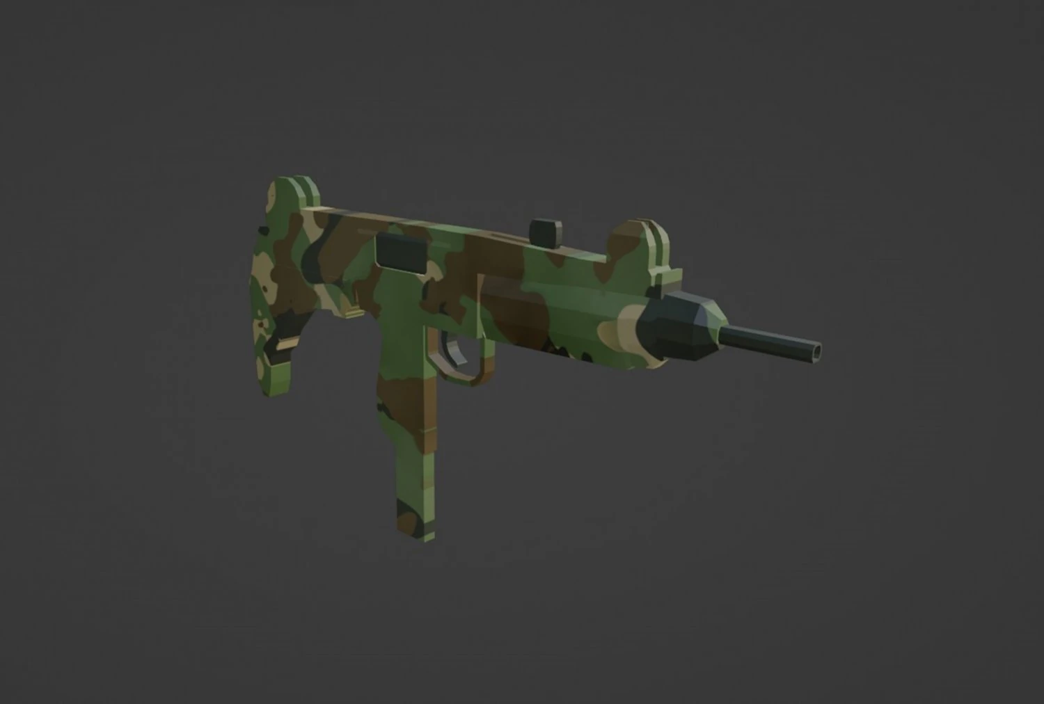 Low Poly Uzi 3D Model .c4d .max .obj .3ds .fbx .stl .blend 