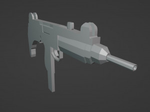 Low Poly Uzi Model 3D