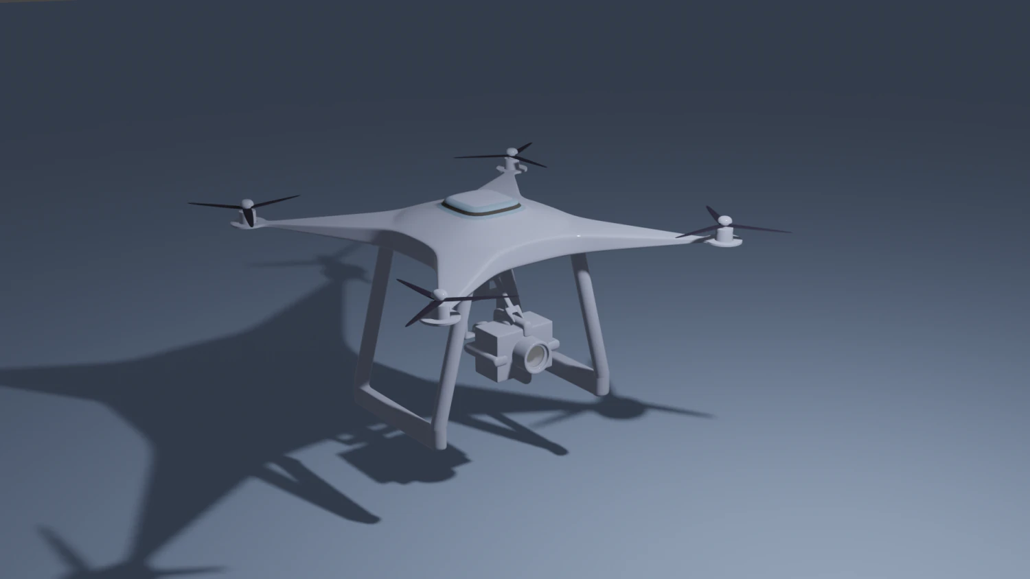 Drone with camera 3D Model .c4d .max .obj .3ds .fbx .stl .blend