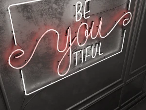 Neon Sign Be You Tiful 3D Model