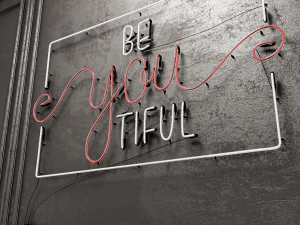 Neon Sign Be You Tiful 3D Model