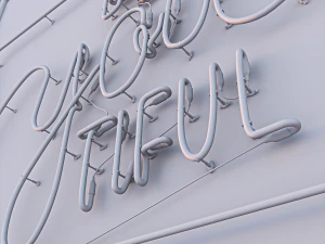 Neon Sign Be You Tiful 3D Model