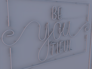 Neon Sign Be You Tiful 3D मॉडल