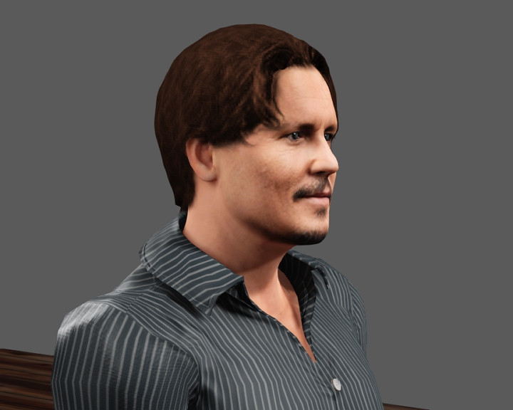 Johnny Depp 3D Model .c4d .max .obj .3ds .fbx .stl .blend