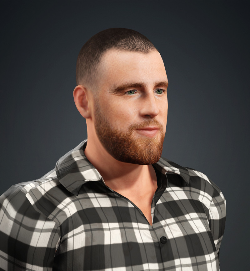 Travis Kelce 3D मॉडल .c4d .max .obj .3ds .fbx .stl .blend