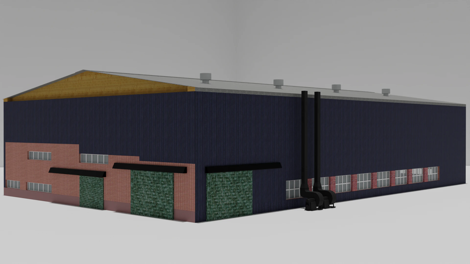 Industrial Buliding 3D Model .c4d .max .obj .3ds .fbx .stl .blend 