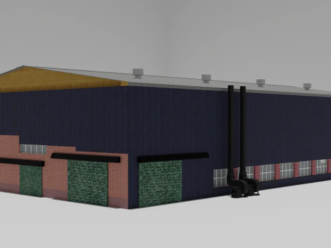 Edif&iacute;cio Industrial Modelo 3D