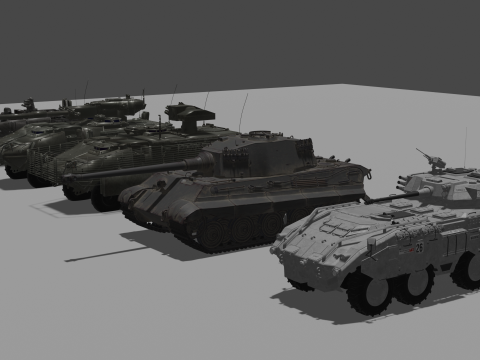 5 Tanks 3D Model