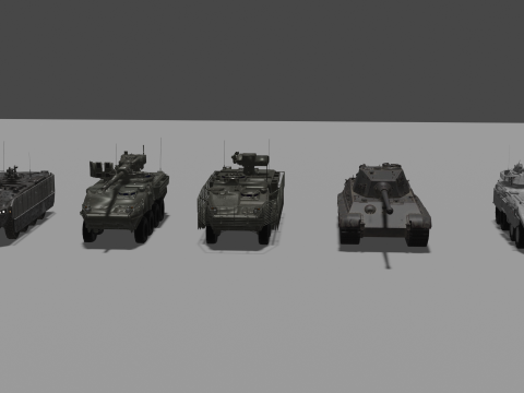 5 Tanks 3D Model