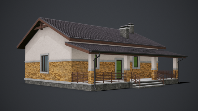 GameReady Cottage 3D Модель .c4d .max .obj .3ds .fbx .stl .blend 