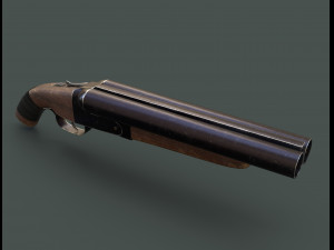 Sawed off double barrel shotgun Model 3D