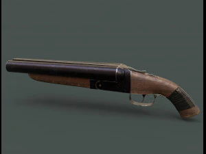Odcięta strzelba dwulufowa Model 3D