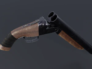 Odcięta strzelba dwulufowa Model 3D