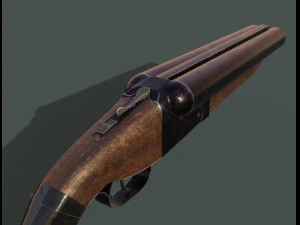 Odcięta strzelba dwulufowa Model 3D